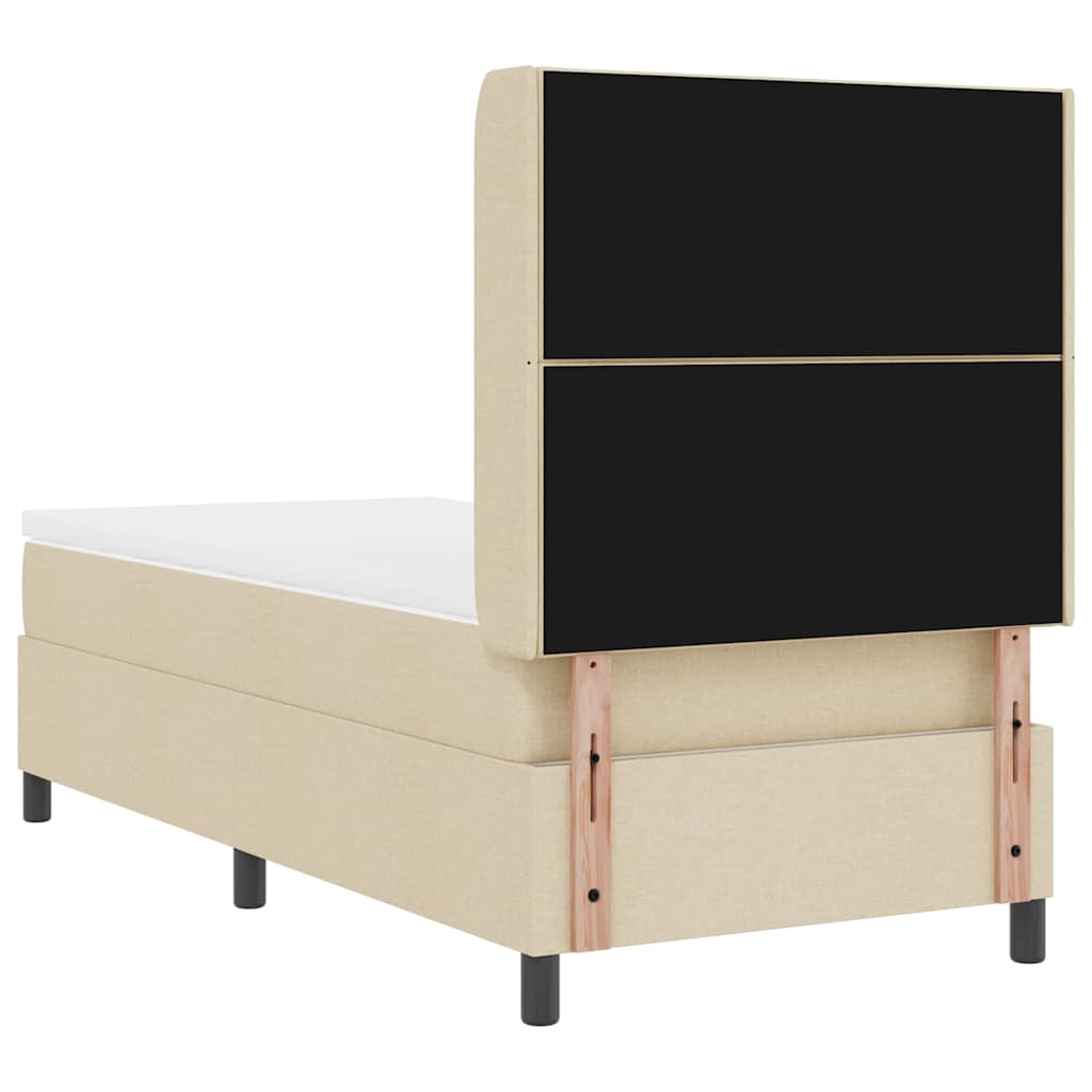 Postel S Boxspringem S Polštářem Krémová 200 X 100 Cm Textil
