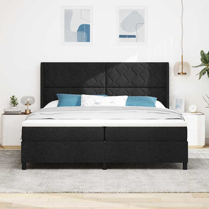 Postel S Boxspringem S Polštářem Černý 200 X 200 Cm Textil