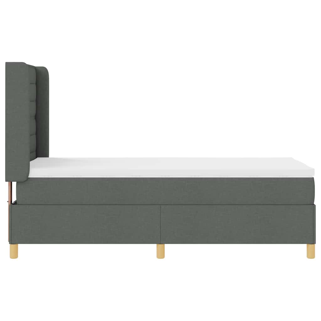 Postel S Boxspringem S Matrací Tmavě Šedá 80 X 200 Cm Textil