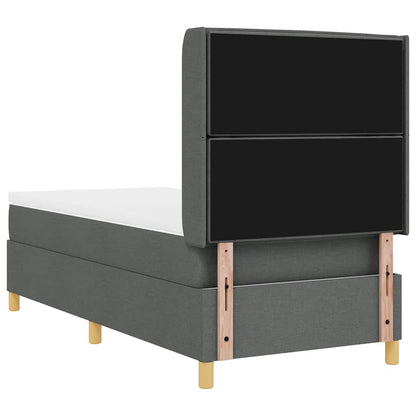 Postel S Boxspringem S Matrací Tmavě Šedá 90 X 190 Cm Textil