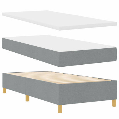 Postel S Boxspringem S Čelo Světle Šedá 100 X 200 Cm Textil