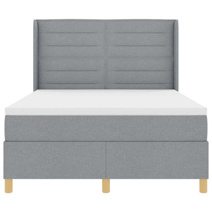 Postel S Boxspringem S Matrací Světle Šedá 140 X 190 Cm Textil