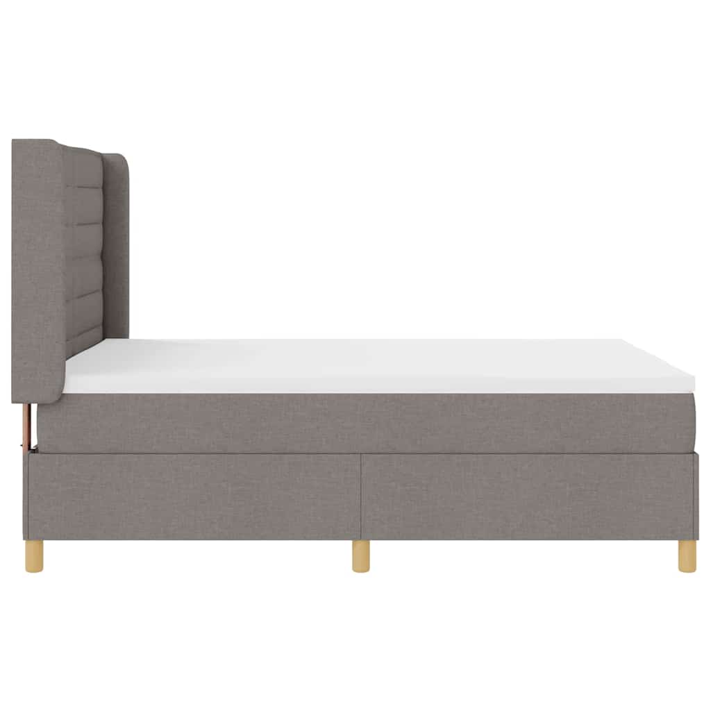 Postel S Boxspringem S Matrací S Čelo Taupe 140 X 190 Cm Textil