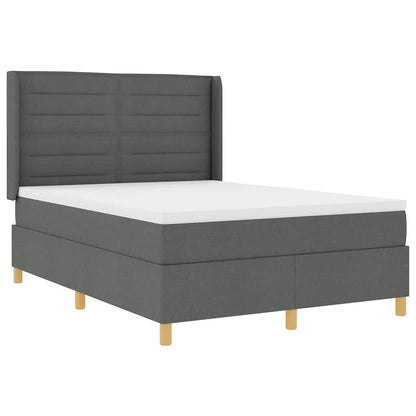 Postel S Boxspringem S Matrací Tmavě Šedá 140 X 200 Cm Textil