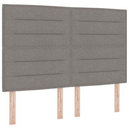 Postel S Boxspringem S Matrací S Čelo Taupe 140 X 200 Cm Textil
