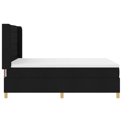 Postel S Boxspringem S Matrací S Čelo Černá 160 X 200 Cm Textil
