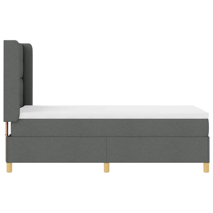 Postel S Boxspringem S Čelo Tmavě Šedá 80 X 200 Cm Textil