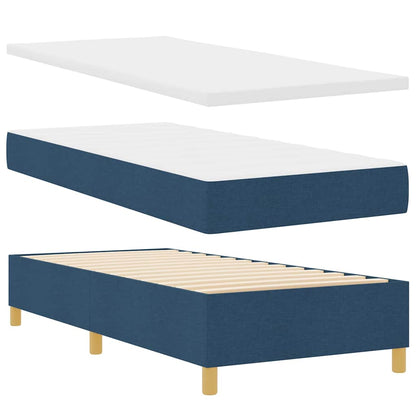 Postel S Boxspringem S Čelo Modrá 80 X 200 Cm Textil