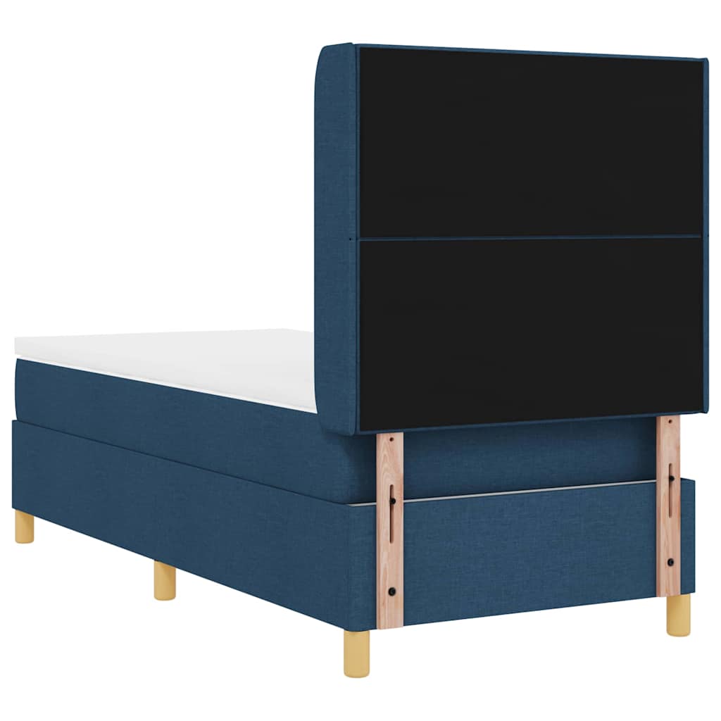 Postel S Boxspringem S Čelo Modrá 80 X 200 Cm Textil
