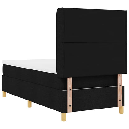 Postel S Boxspringem S Čelo Černá 90 X 190 Cm Textil