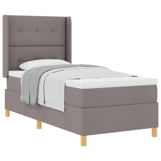 Postel S Boxspringem S Čelo Taupe 100 X 200 Cm Textil