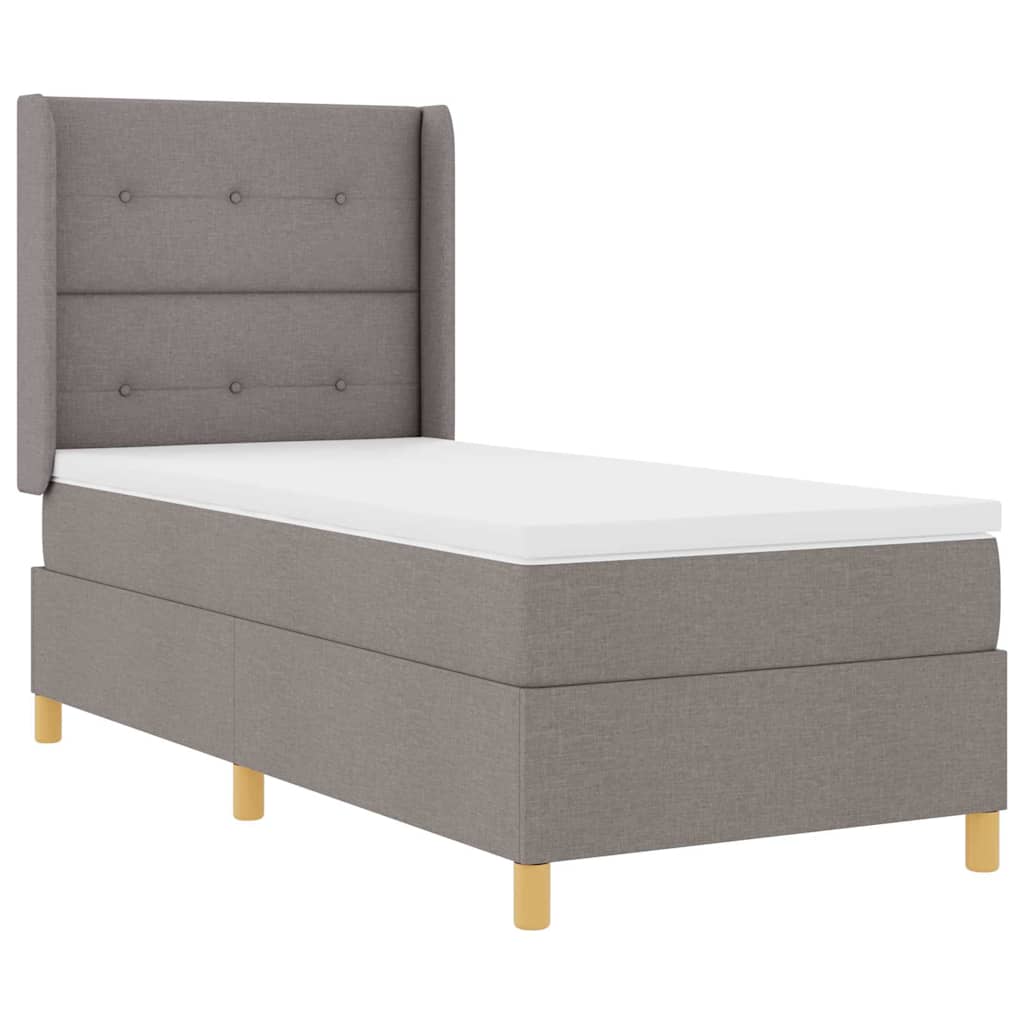 Postel S Boxspringem S Čelo Taupe 100 X 200 Cm Textil