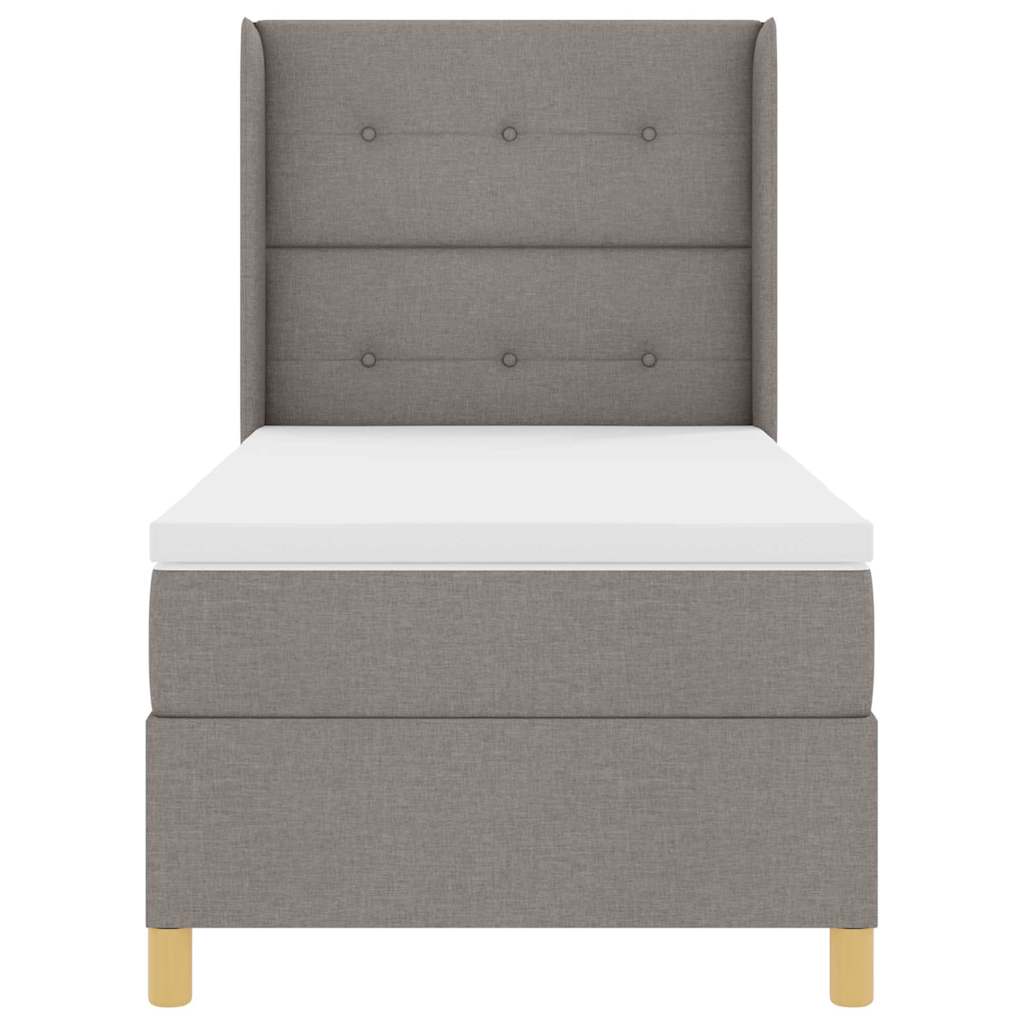 Postel S Boxspringem S Čelo Taupe 100 X 200 Cm Textil