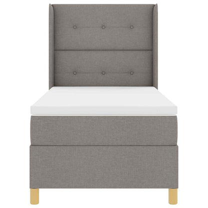 Postel S Boxspringem S Čelo Taupe 100 X 200 Cm Textil