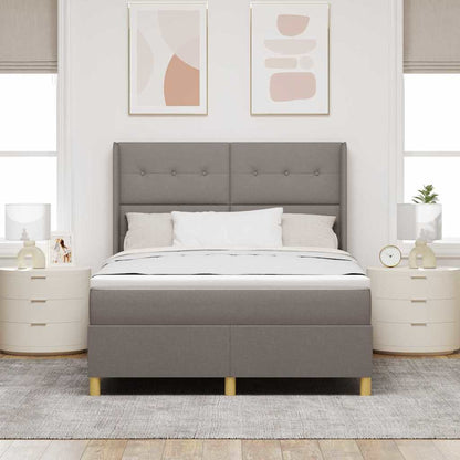 Postel S Boxspringem S Čelo Taupe 140 X 190 Cm Textil