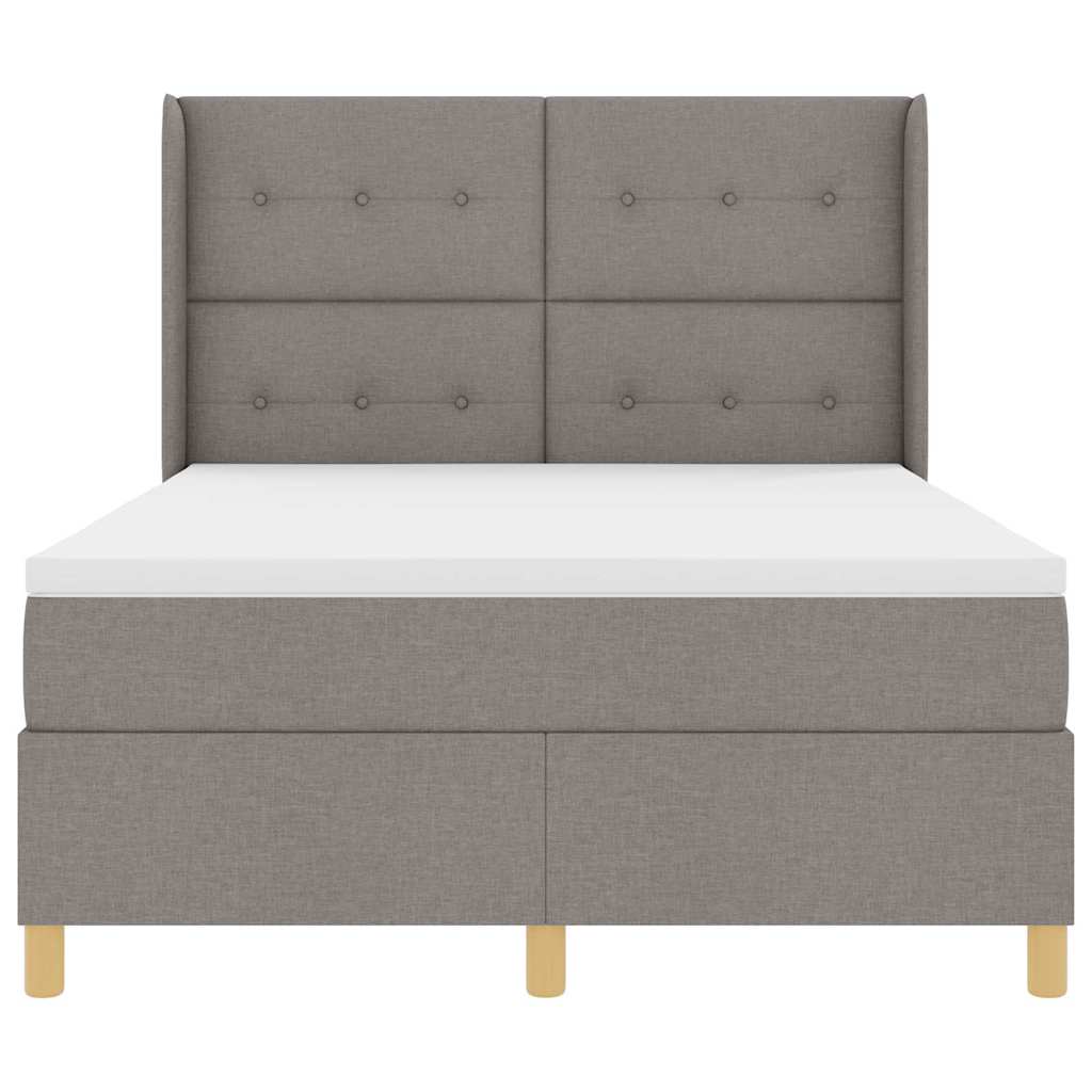 Postel S Boxspringem S Čelo Taupe 140 X 200 Cm Textil