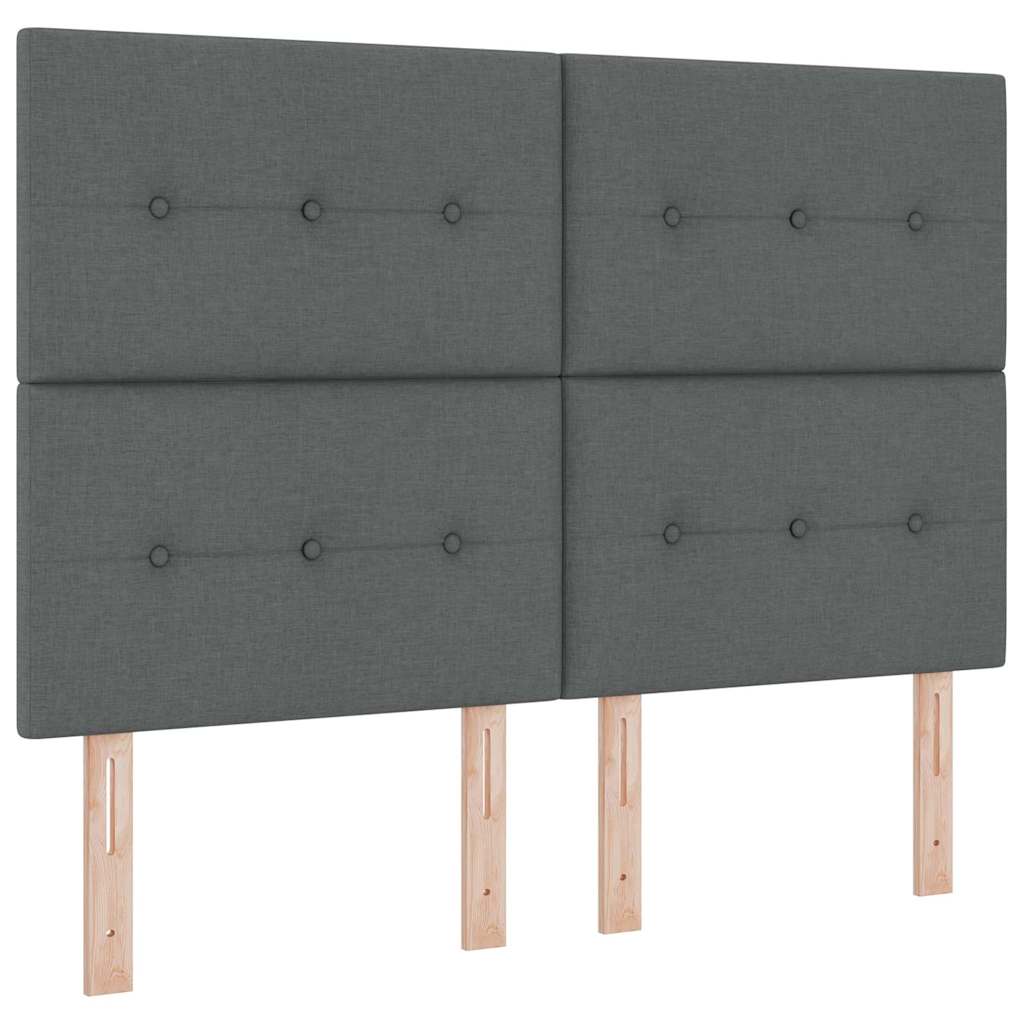 Postel S Boxspringem S Čelo Tmavě Šedá 160 X 200 Cm Textil