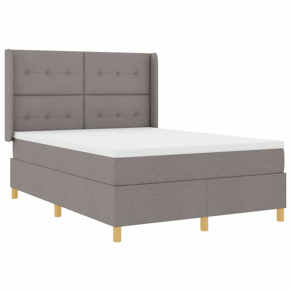Postel S Boxspringem S Čelo Taupe 160 X 200 Cm Textil