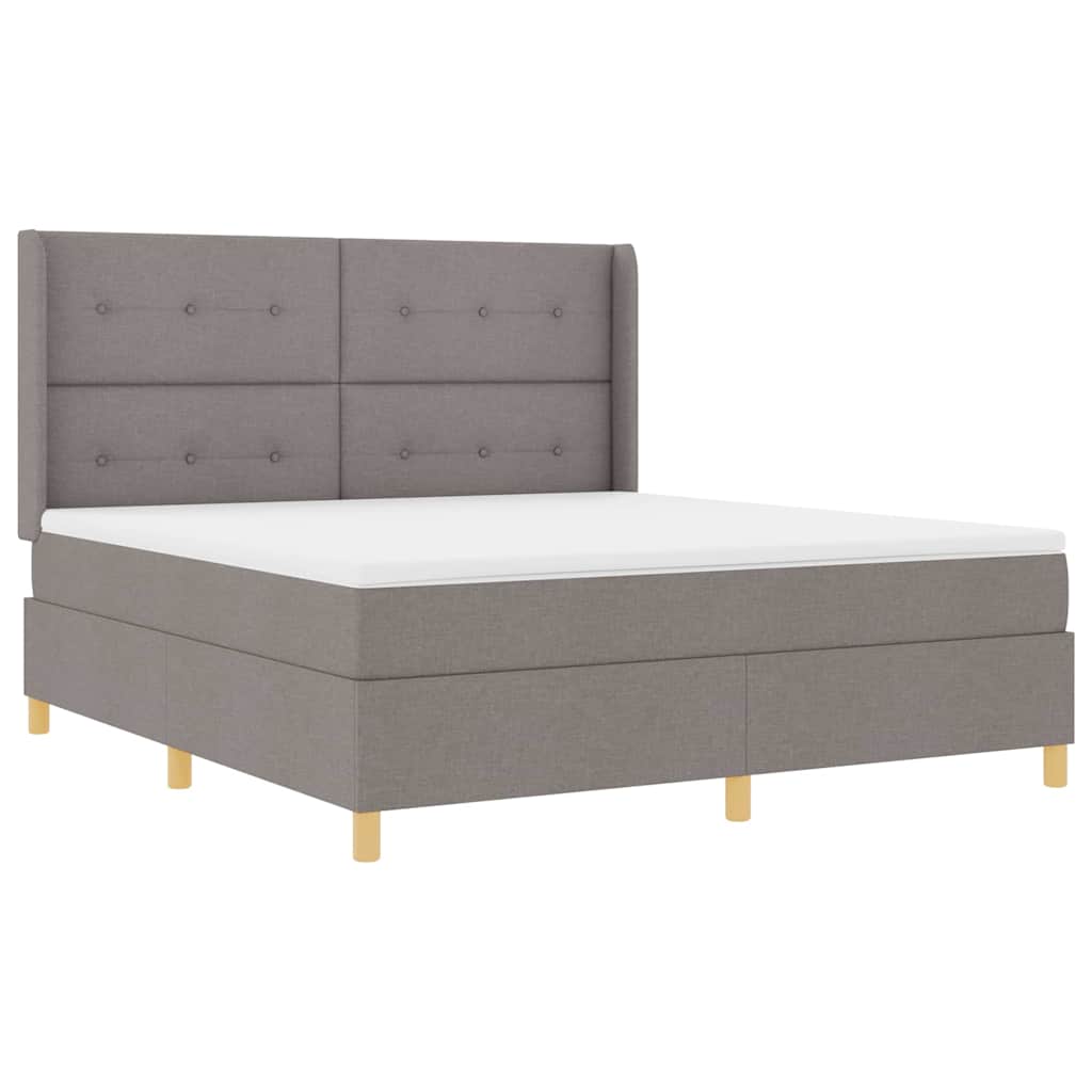 Postel S Boxspringem S Čelo Taupe 180 X 200 Cm Textil