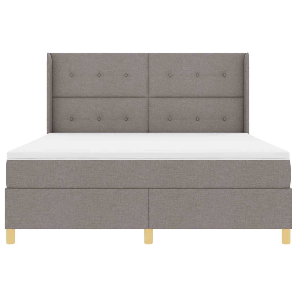 Postel S Boxspringem S Čelo Taupe 180 X 200 Cm Textil