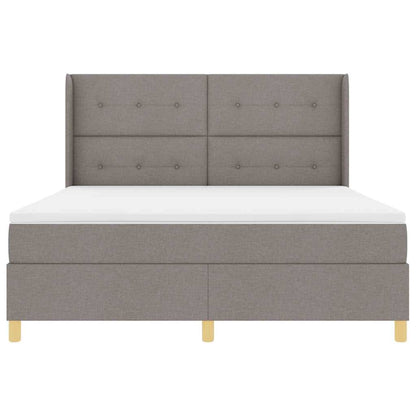 Postel S Boxspringem S Čelo Taupe 180 X 200 Cm Textil