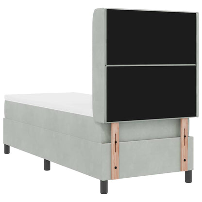 Postel S Boxspringem S Matrací Světle Šedá 80 X 200 Cm Samet