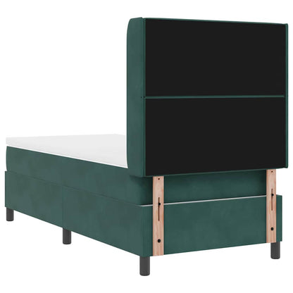 Postel S Boxspringem S Matrací Tmavě Zelená 100 X 200 Cm Samet