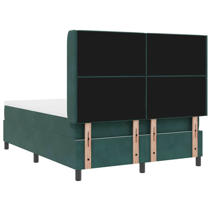 Postel S Boxspringem S Matrací Tmavě Zelená 140 X 190 Cm Samet