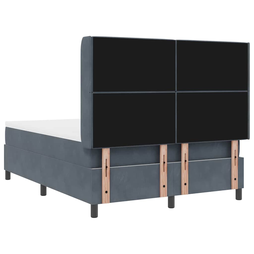 Postel S Boxspringem S Matrací Tmavě Šedá 160 X 200 Cm Samet