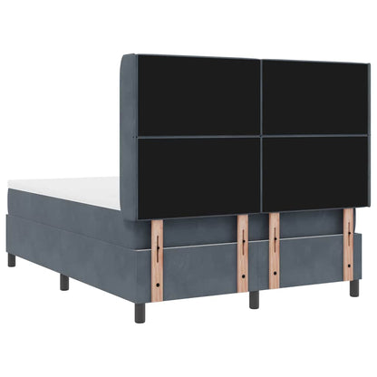 Postel S Boxspringem S Matrací Tmavě Šedá 160 X 200 Cm Samet
