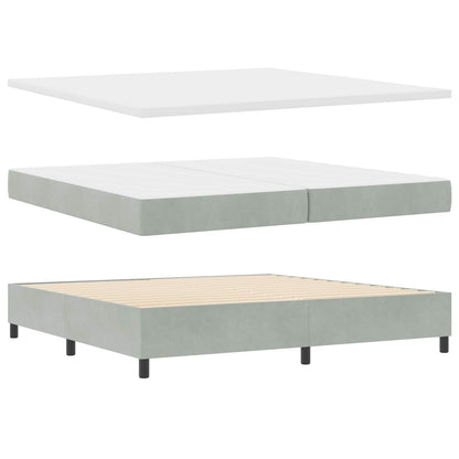 Postel S Boxspringem S Matrací Světle Šedá 200 X 200 Cm Samet