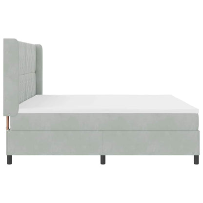 Postel S Boxspringem S Matrací Světle Šedá 200 X 200 Cm Samet