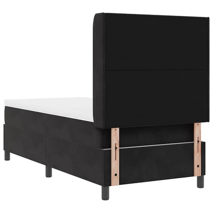 Postel S Boxspringem S Čelo Černá 90 X 200 Cm Samet