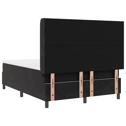 Postel S Boxspringem S Čelo Černá 140 X 190 Cm Samet
