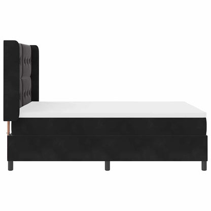 Postel S Boxspringem S Čelo Černá 140 X 190 Cm Samet