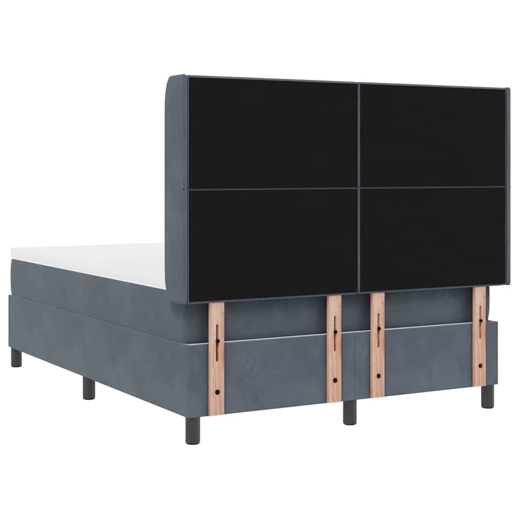 Postel S Boxspringem S Čelo Tmavě Šedá 160 X 200 Cm Samet