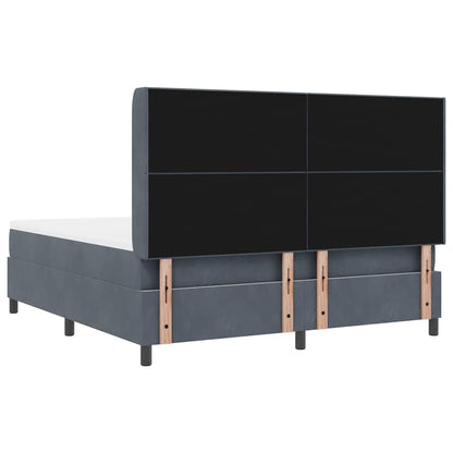 Postel S Boxspringem S Čelo Tmavě Šedá 180 X 200 Cm Samet