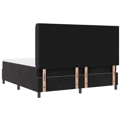 Postel S Boxspringem S Čelo Černá 180 X 200 Cm Samet