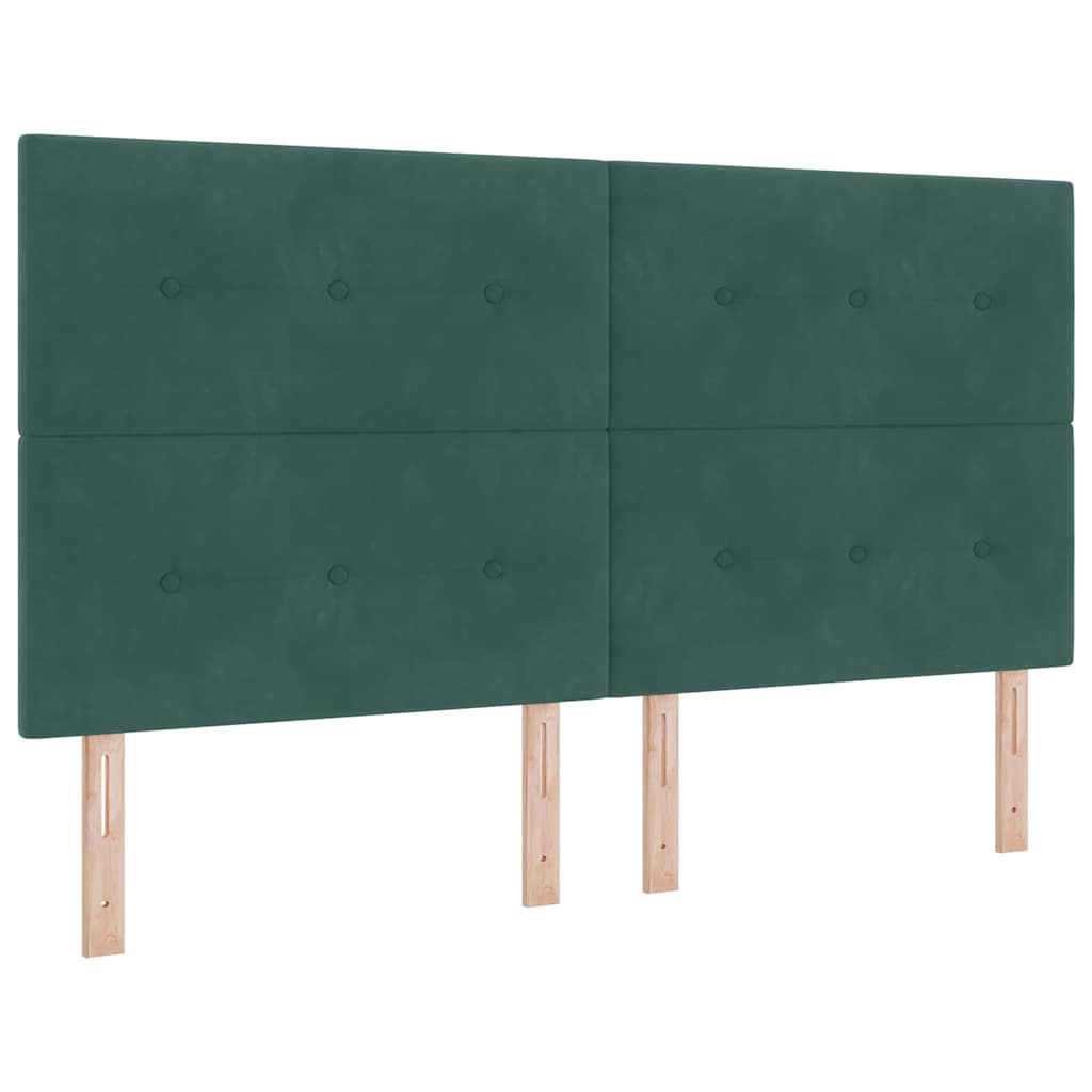 Postel S Boxspringem S Čelo Tmavě Zelená 180 X 200 Cm Samet