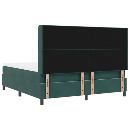 Postel S Boxspringem S Čelo Tmavě Zelená 180 X 200 Cm Samet