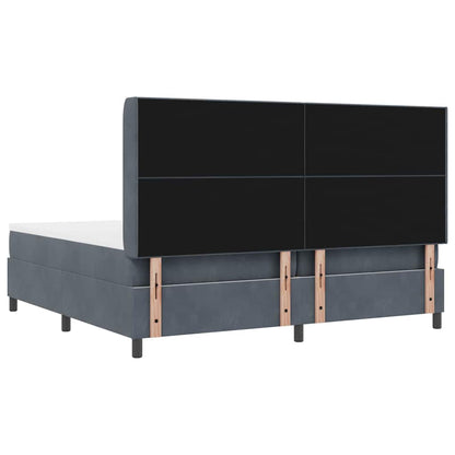 Postel S Boxspringem S Čelo Tmavě Šedá 200 X 200 Cm Samet