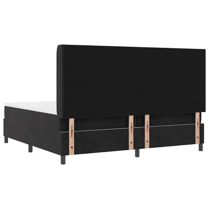 Postel S Boxspringem S Čelo Černá 200 X 200 Cm Samet