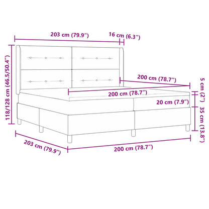 Postel S Boxspringem S Čelo Černá 200 X 200 Cm Samet