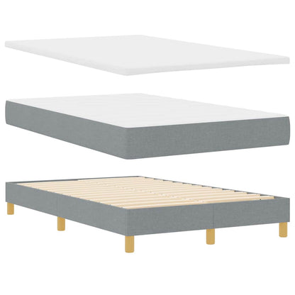 Led Box Pružinová Postel S Čelo Světle Šedá 120 X 190 Cm Textil