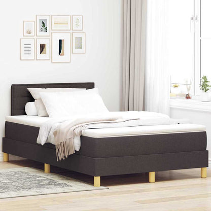 Led Box Pružinová Postel S Čelo Tmavě Hnědá 120 X 200 Cm Textil