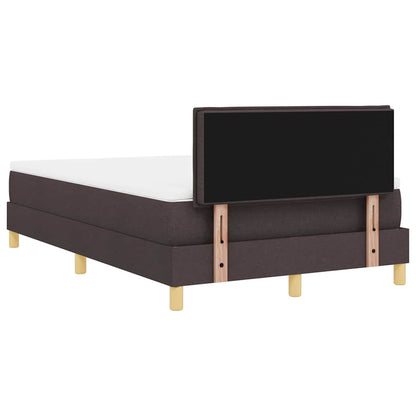 Led Box Pružinová Postel S Čelo Tmavě Hnědá 120 X 200 Cm Textil