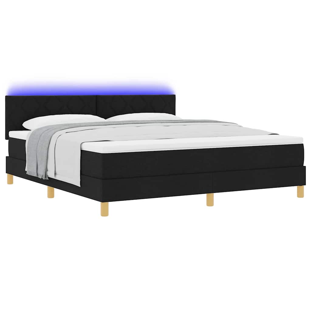 Led Box Pružinová Postel S Led Pásky Textil