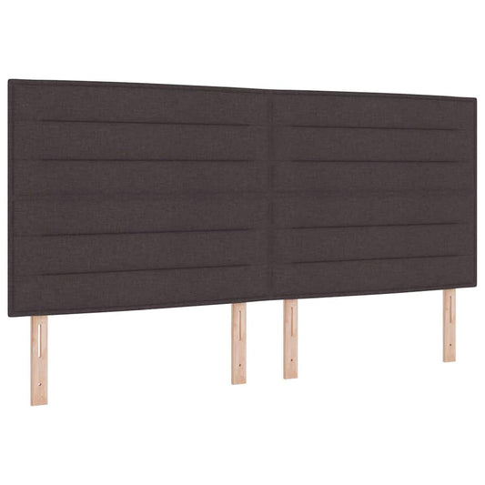 Led Box Pružinová Postel S Čelo Tmavě Hnědá 200 X 200 Cm Textil
