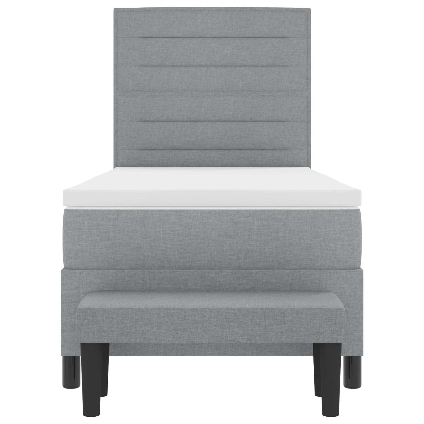 Postel S Boxspringem S Čelo Světle Šedá 80 X 200 Cm Textil