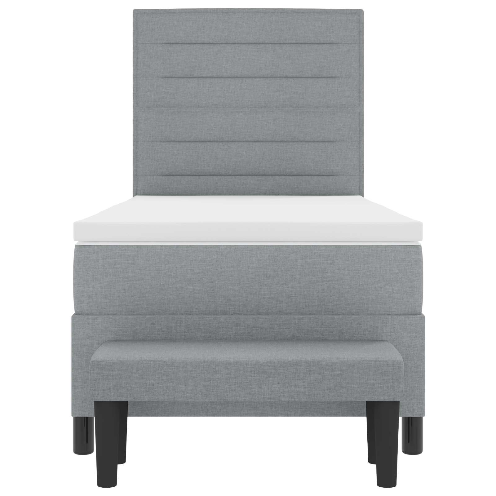 Postel S Boxspringem S Čelo Světle Šedá 80 X 200 Cm Textil